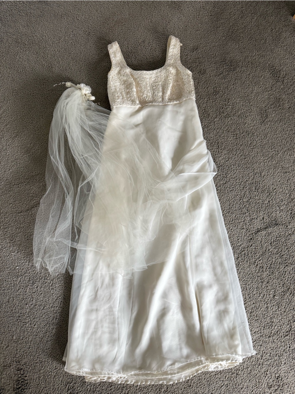 Vintage Alfred Angelo wedding gown with veil